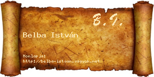 Belba István névjegykártya
